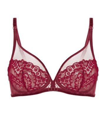 Simone Perele 1E3319 Spinel Red Scenario Plunge Underwire Bra Myselflingerie.com